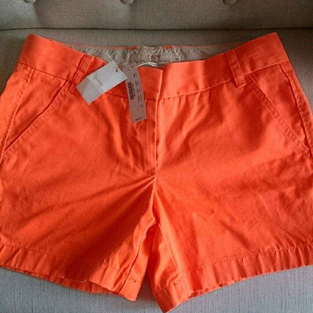 J. Crew Neon Orange Cotton Shorts